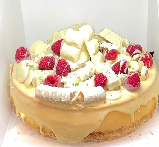 Raspberry and White Chocolate Deluxe Cheesecake